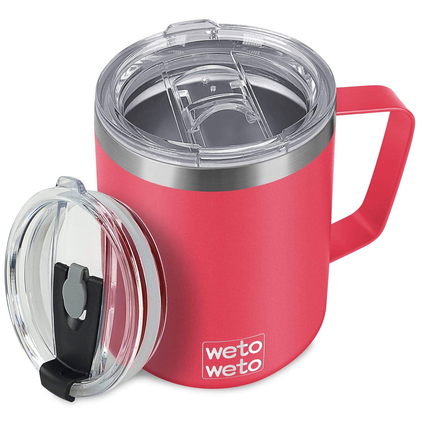 WETOWETO 14 oz Coffee Mug, Vacuum Insulated Camping Mug with Lid, Double Wall Stainless Steel Travel Tumbler Cup, Thermal Coffee Mug, Powder Coated Navy Blue