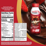 Premier Protein Indulgence Protein Shake, 30g Protein, 3g Sugar, Chocolate Covered Strawberry, 11.5 fl oz, Pack of 12