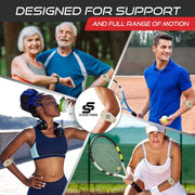 Sleeve Stars Tennis Elbow Brace for Women - Adjustable Tennis Elbow Strap, Golfers Elbow Brace for Men, Counterforce Brace for Tennis Elbow for Tendonitis Relief, Fits 9"-23" (Single/Black)