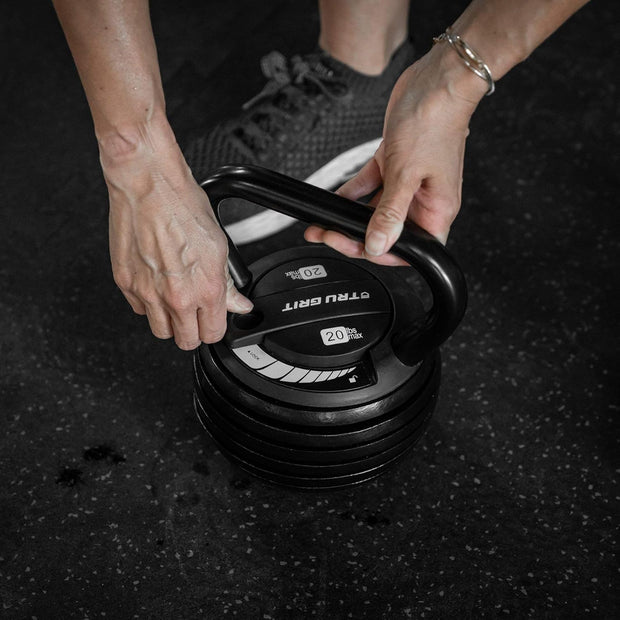 Tru Grit Fitness - Adjustable Kettlebell Weight Set - 20LB - Home Gym or Office Strength Training Equipment