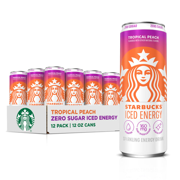 Starbucks Iced Energy Drink, Blueberry Lemonade, Zero Sugar Energy Drink, Plant Based Caffeine, Hydration, Mental Clarity, 12 Fl Oz Cans (Pack of 12)