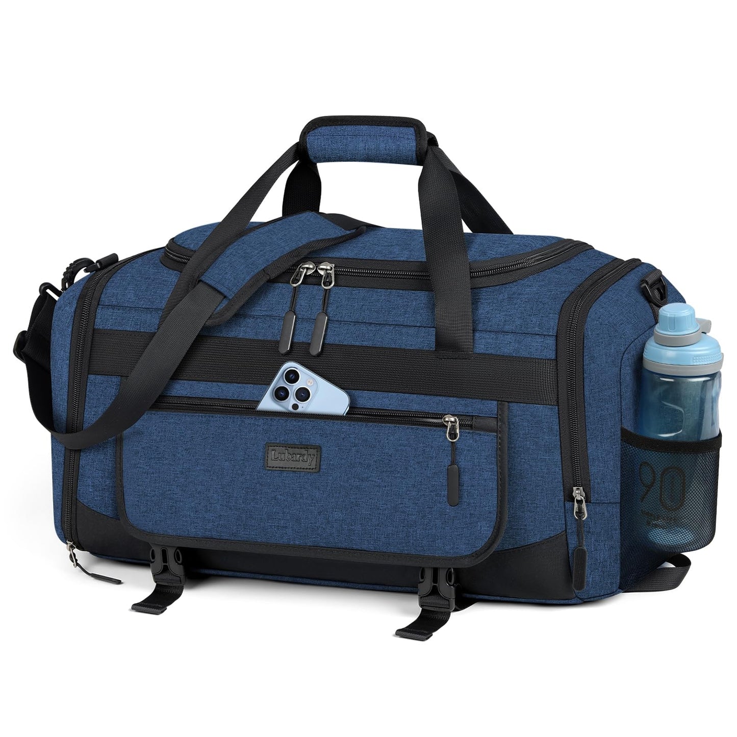 IGOLUMON Gym Bag for Men 40L Sports Duffel Bags Gym Duffle Bag Women with Shoe Compartment & Wet Pocket Water Resistant Travel Duffel Bag Lightweight Weekender Overnight Bag Black