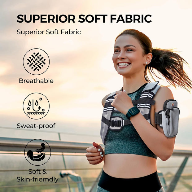 PACEARTH Weighted Vest,4lb/6lb/10lb/12lb/16lb/20lb/25lb/30lb Weight Vest with Reflective Stripe, Body Weight Vests Adjustable for Men, Women Workout, Strength Training, Running, Walking, Jogging