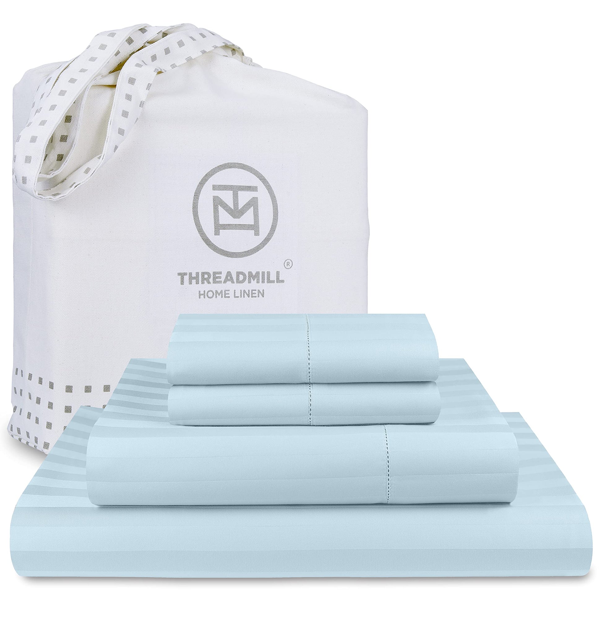 Threadmill 5-Star Hotel 500 Thread Count Best Bed Sheets, 100% Cotton Sheets Set for Queen Bed, Smoother Than Egyptian Cotton Claims, 4 Pc Set with Deep Pockets (Dark Grey)