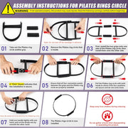 Pilates Ring Circle, 14" Magic Circle Pilates Rings for Focusing on Toning Inner Thighs, Arms, and Core, Fitness Exercise Ring Workout Ring for Yoga and Pilates
