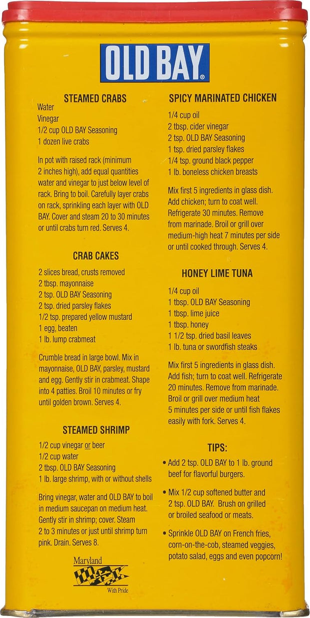 OLD BAY Seasoning, 7.5 lb - One 7.5 Pound Container of OLD BAY All-Purpose Seafood Seasoning, Perfect for Crabs, Shrimp, Chicken, Chowder, Pizza, Fries and More