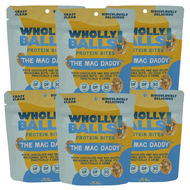Wholly Balls Protein Bites – Healthy Plant-Based Snack – High Protein, Low Sugar, Gluten-Free Energy Balls (Pack of 6, Sampler Pack)