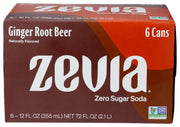 Zevia, Soda Ginger Root Beer, 6pk, 12 Fl OZ