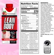Labrada Lean Body Ready-to-Drink Strawberry Protein Shake, 40g Protein, Whey Blend, 0 Sugar, Gluten Free, 22 Vitamins & Minerals, 17 Ounce (Recyclable Carton & Lid - Pack of 12) LABRADA