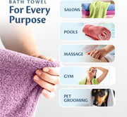 Small and Lightweight Cotton Towels Assorted Pastel Mix 24 x 40 inches Towels (6) Perfect Size for Hair Drying and Small Children