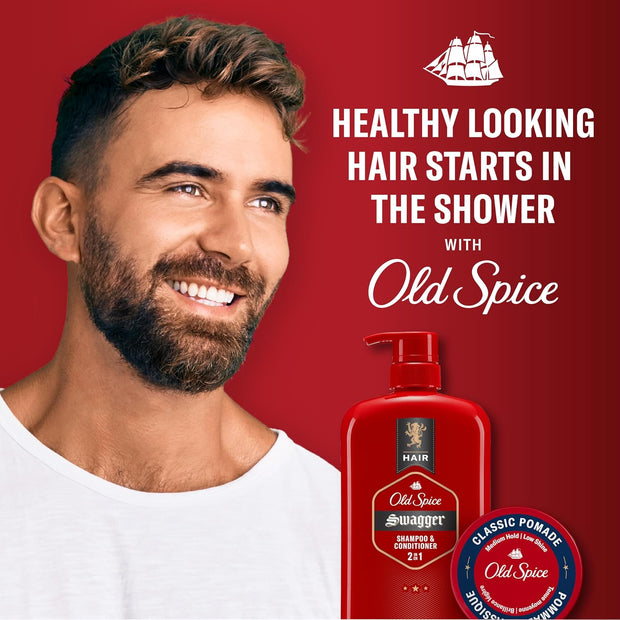 Old Spice Swagger 2-in-1 Shampoo and Conditioner Set for Men, Cedarwood Lime Scent, Healthier, Fuller, More Moisturized Looking Hair, Barbershop Quality, 29.2 Fl Oz Each, Twin Pack