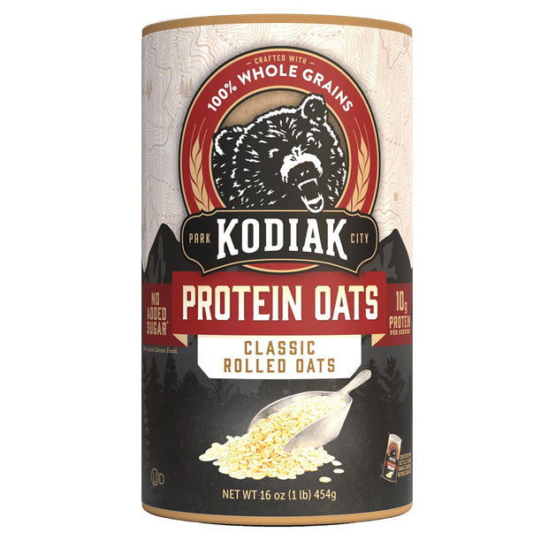 Kodiak Cakes Oatmeal Canister, Rolled Oats, High Protein, 100% Whole Grains (12 canisters)