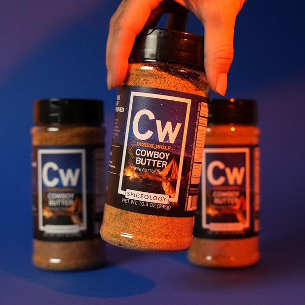 Spiceology – Derek Wolf Cowboy Butter Seasoning – Bold & Buttery Blend with Garlic, Smoked Paprika & Mustard – Perfect for Beef Brisket, Pork Chops, Chicken Thighs & Steak – 10.4 oz