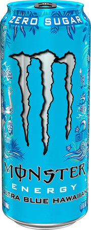 Monster Energy Ultra Blue Hawaiian, Sugar Free Energy Drink, 16 Ounce (Pack of 15)