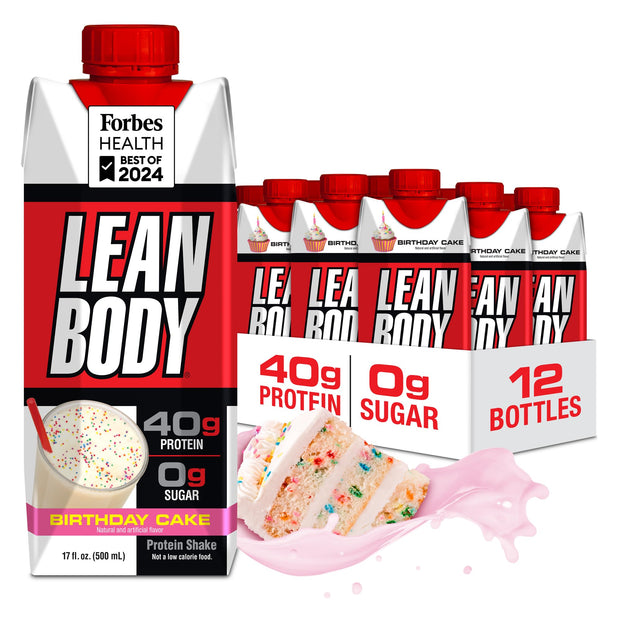 Lean Body Ready-to-Drink Cookies and Cream Protein Shake, 40g Protein, Whey Blend , 0 Sugar, Gluten No, 22 Vitamins & Minerals, (Recyclable Carton & Lid - Pack of 12) LABRADA , 17 Fl Oz (Pack of 12)