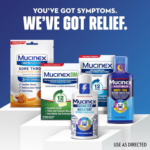 Mucinex Maximum Strength Fast-Max Cold & Flu and Nightshift, All-in-One Multi Symptom Relief Liquid, 6 Fl Oz - 2 Count (Pack of 1)