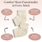 Kitsch Moisturizing Socks for Cracked Heel Treatment – Reusable Spa Socks for Women & Men with Insulated Gel Lining - Overnight Heel Socks for Dry Cracked Feet, Hydrating, Open-Toe Design - 1 Pair