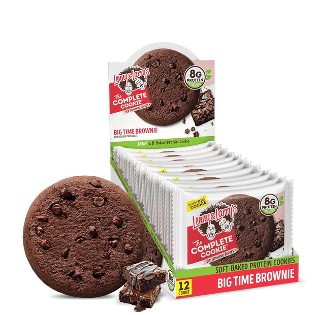 Lenny & Larry's The Complete Cookie, Big Time Brownie, Soft Baked, 8g Plant Protein, Vegan, Non-GMO, 2 Ounce Cookie (Pack of 12)