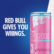 Red Bull Pink Edition Sugar Free Energy Drink, Wild Berries, 8.4 fl. oz., 6 x 4 Cans, Pack of 24 Cans, with 80mg Caffeine, Taurine & B Vitamins