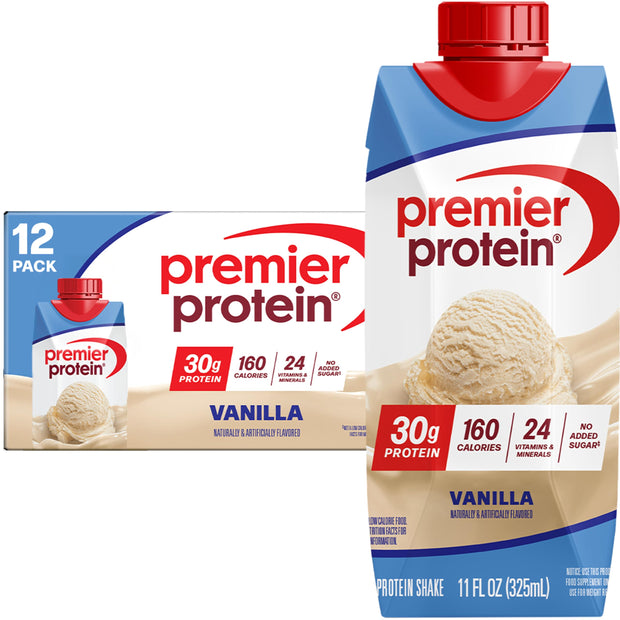 Premier Protein Shake, Cinnamon Roll, 30g Protein, No Added Sugar, 24 Vitamins & Minerals to Support Immune Health, 11 fl oz, 4 Pack (Packaging May Vary)