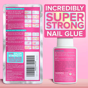 Super Strong Nail Glue for Press On Nails, Nail Tips & Acrylic Nails (8ml) NYK1 NailBond Brush On Glue for Press Ons, Tips & Acrylics - Long Lasting, Maximum Strength, Mess-Free Application