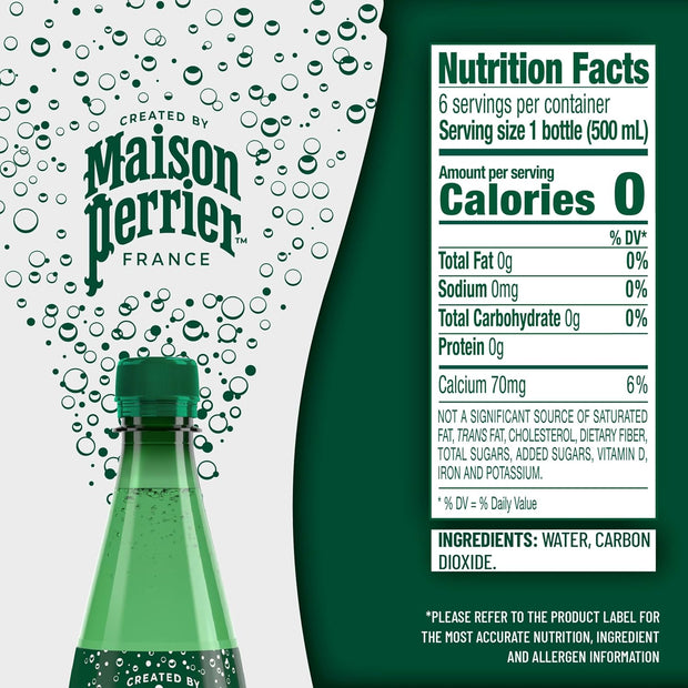 Maison Perrier Ultimate Sparkling Water, 16.9 Fl Oz Plastic Water Bottles, 6 Count 101.406 fl oz