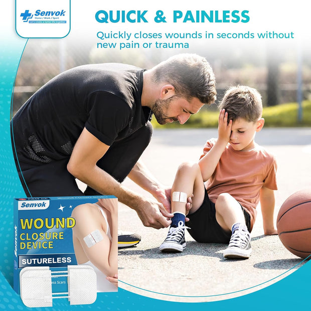 Sutures Butterfly Bandaids - 4 Pcs Laceration Closure Kit - Surgical Laceration Repair Without Sew - Quick Clot -Emergency Wound Closures Device (PU)