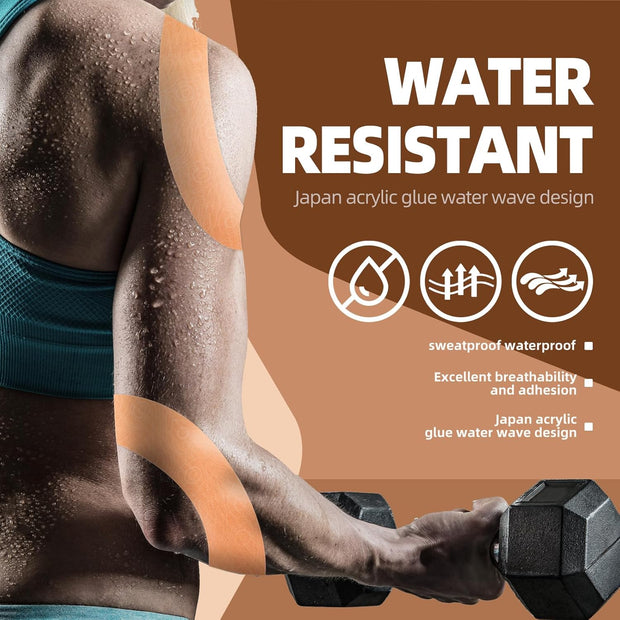 OK TAPE Kinesiology Tape Bulk 103Feet, Pro Adhesive, Water-Resistant k Tape, Elastic Athletic Tape, Latex Free, Uncut, Black