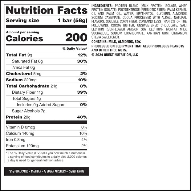 Quest Nutrition Overload Protein Bars, Cookie Commotion, 20g Protein, 1g Sugar, 3g Net Carbs, Gluten Free, 12 Count