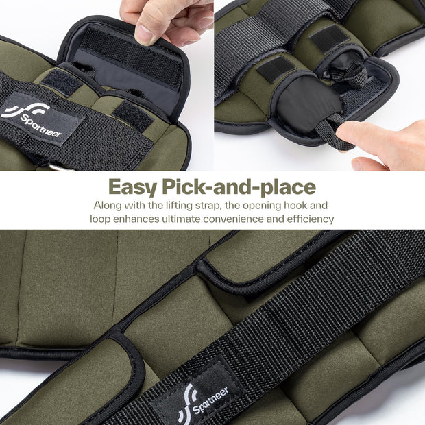 Sportneer Upgrade Adjustable Ankle and Wrist Weights for Women and Men 1-7 lbs / 1-10 lbs Set | Comfortable, Secure Fit for Walking, Running, Fitness, Physical Therapy, Home Gym