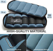 Sportneer Adjustable Ankle Weights 1 Pair 2 4 6 8 10 Lbs Leg Weight Straps for Women Men, Weighted Ankle Weights Set for Gym,Fitness, Workout,Walking, Jogging,1-5 lbs Each Ankle, 1 Pair 2-10 lbs