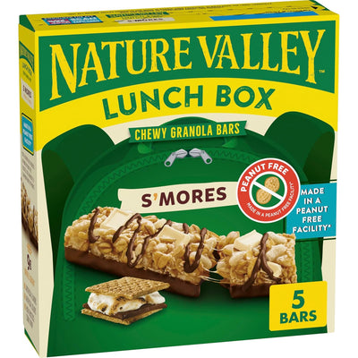 Nature Valley Peanut-Free Chewy Granola Bars, S'mores, Made in a Peanut Free Facility, 5 Bars, 4.6 oz