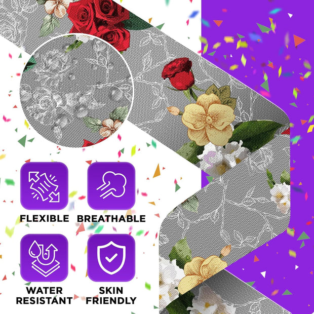 OK TAPE Patterned Kinesiology Tape, Elastic Physical Therapy Athletic Tape for Pain Relief & Muscle Support, Uncut Kinetic Tape, 2in x 16.4ft- 2 Rolls (Pyramid)