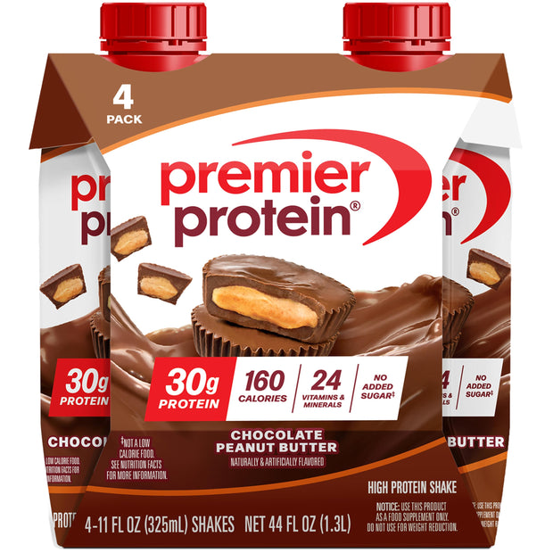Premier Protein Shake, Cinnamon Roll, 30g Protein, No Added Sugar, 24 Vitamins & Minerals to Support Immune Health, 11 fl oz, 4 Pack (Packaging May Vary)