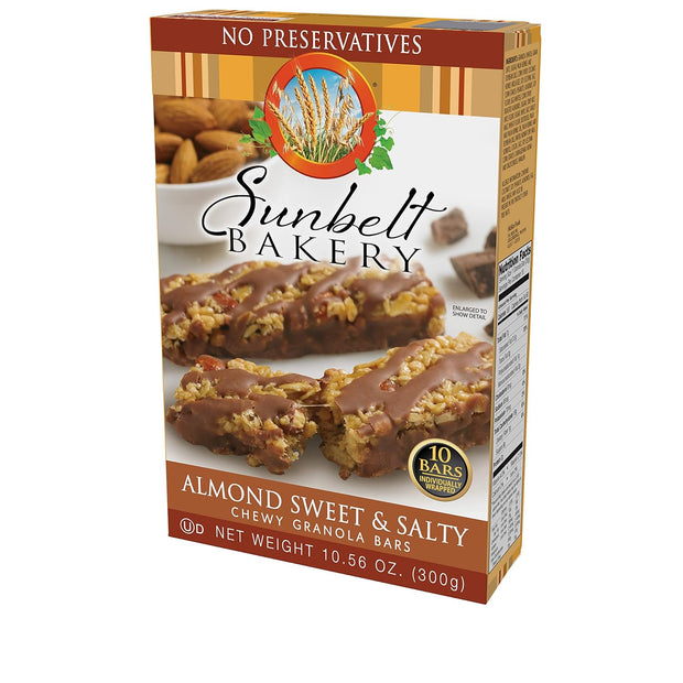Sunbelt Bakery Almond Sweet & Salty Chewy Granola Bars, 10 Bars In Each Box, No Preservatives (2)