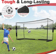 Portable Soccer Goal, Detachable 12x6 FT Soccer Goals Net for Backyard, Quick Setup Training Equipment with 1 Carry Bag, 1 Football, 12 Training Cones