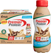 Premier Protein Shake, Café Latte, 30g Protein 1g Sugar 24 Vitamins Minerals Nutrients to Support Immune Health, 11.5 fl oz (Pack of 6)