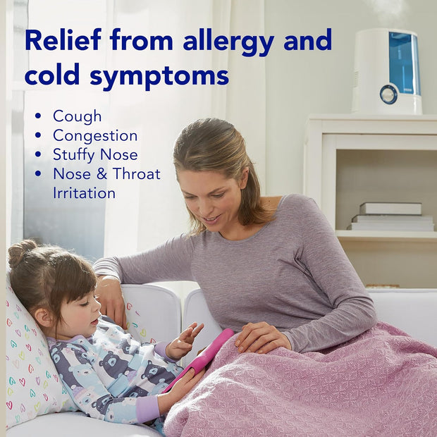 Vicks Warm Mist Humidifier - Air Humidifier for Bedroom, Home & Large Room, Baby, Kids and Adults Soothing Steam Vaporizer for Cough, Congestion, Allergies & Dry Air, VapoSteam Compatible