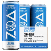 ZOA Zero Sugar Energy Drinks, Pineapple Coconut - Sugar Free with Electrolytes, Healthy Vitamin C, Amino Acids, Essential B-Vitamins, and Caffeine from Green Tea - 16 Fl Oz (12-Pack)