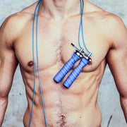 WOD Nation Attack Speed Jump Rope : Adjustable Jumping Ropes : Unique Two Cable Skipping Workout System : One Thick and One Light 11 Foot Cable : Perfect for Double Unders : Men and Women