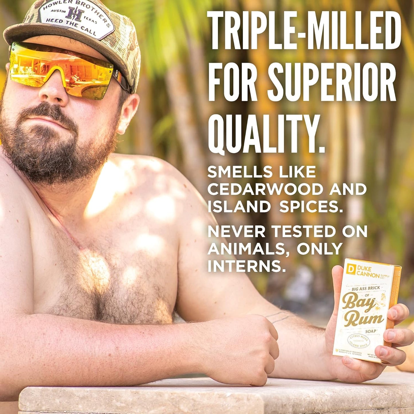 Duke Cannon Supply Co. Big Brick of Bay Rum Soap, 10 oz - Superior Grade Men's Soap with Aromatic Summer Scent of Citrus Musk, Cedarwood and Island Spice