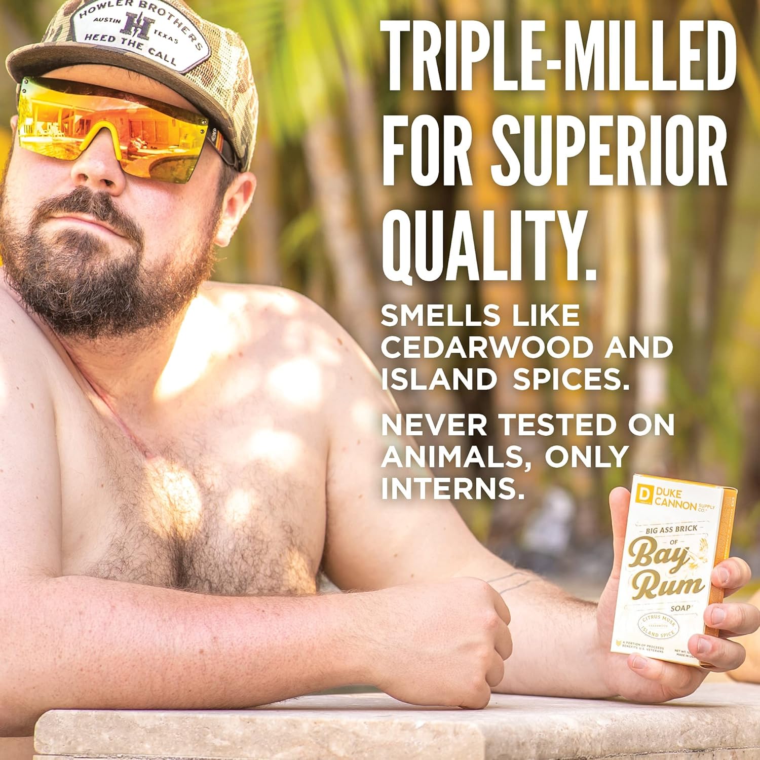 Duke Cannon Supply Co. Big Brick of Bay Rum Soap, 10 oz - Superior Grade Men's Soap with Aromatic Summer Scent of Citrus Musk, Cedarwood and Island Spice