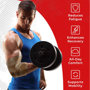 Nordic Lifting Elbow Compression Sleeves (1 Pair) – Support for Pain Relief, Tendonitis, Golfer’s & Tennis Elbow Recovery
