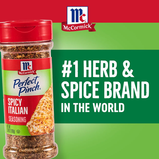 McCormick Perfect Pinch Seasoning, Spicy Italian, For Adding Italian Flavor with a Kick to Pizza, Pasta, Dressings & Sauces, 3.88 oz