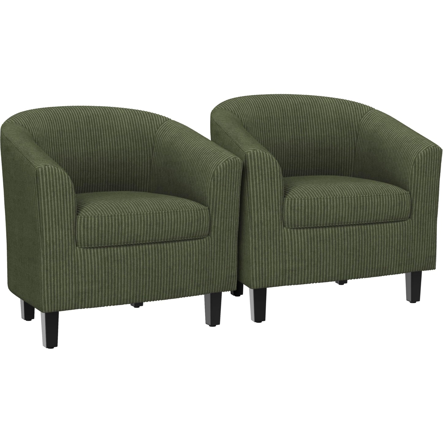 Yaheetech Barrel Chairs Set of 2, Faux Leather Club Armchairs, PU Leather Accent Chairs with Soft Padded Seat for Living Room Bedroom Waiting Reading Room, Black