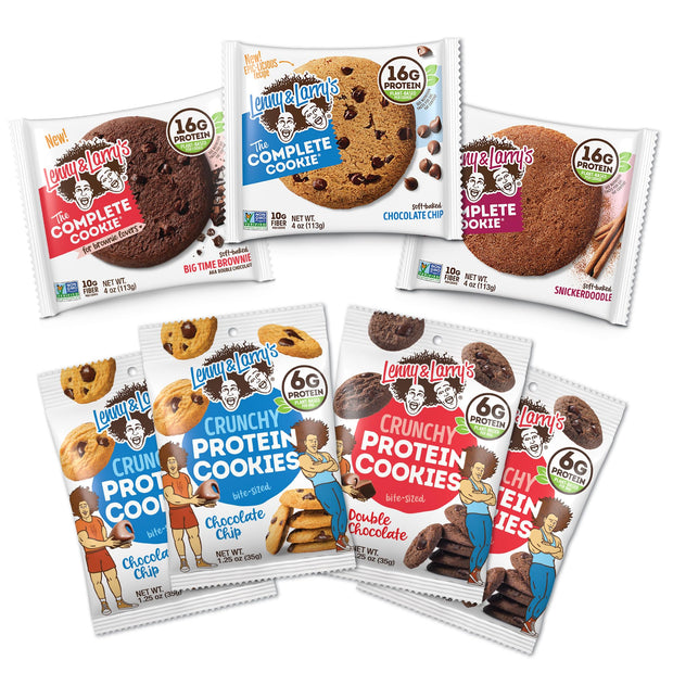 Lenny & Larry's The Complete Cookie, 8 Flavor Variety Pack, Soft Baked, 16g Plant Protein, Vegan, Non-GMO, 4 Ounce Cookie (Pack of 16)