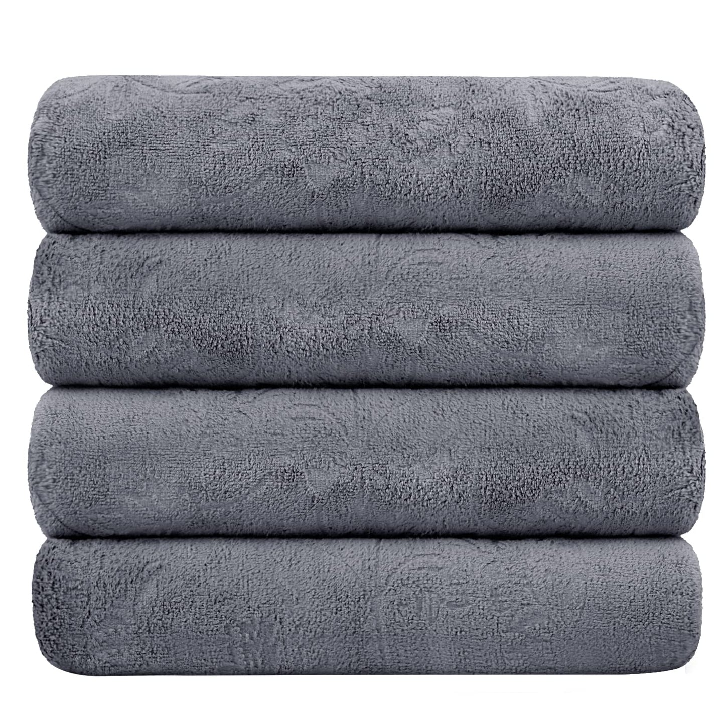 JML Microfiber Bath Towels, Oversized, Ultra Soft, Super Absorbent and Fast Drying, No Fading Large Bathroom Towel Set for Sport, Travel, Fitness, SPA and Yoga (Coral Fleece - Blue, 30 in x 60 in)