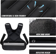 JoyPlus Adjustable Weight Vest,Strength Training Running Vest, Workout Equipment, Sport Exercise, Fitness, Weight Loss for Men 12LB, Women 8LB, Velcro or Buckle