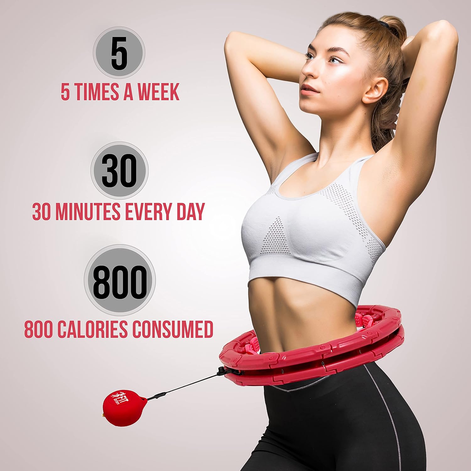 Infinity Weighted Hula Fitness Hoop for Adults Weight Loss, Smart Exercise Hola Circle Hoop for Women Abs Workout