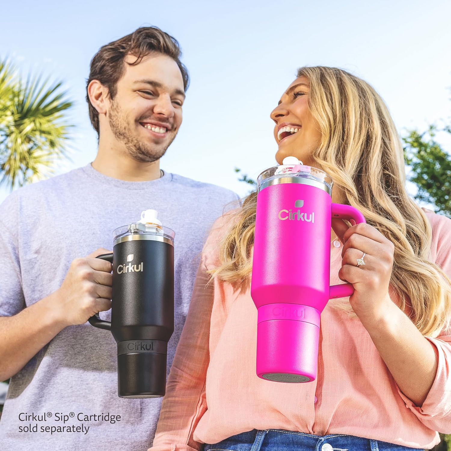 Cirkul 40oz. Carbon Stainless Steel Tumbler with Handle, All-Day StrawSip™, Double-Wall Insulated